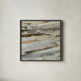 Lots of Layers I Crop by Albena Hristova. Shown in a sleek black glass frame for a contemporary gallery look. Available as an archival giclee rolled canvas, fine art paper, or poster print. SKU 46421a.