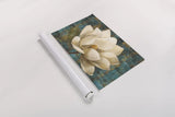 Magnolia Blossom Turquoise by Albena Hristova. shown as a rolled paper print. Available as archival giclee rolled canvas, fine art paper, or poster print. SKU 10530i.