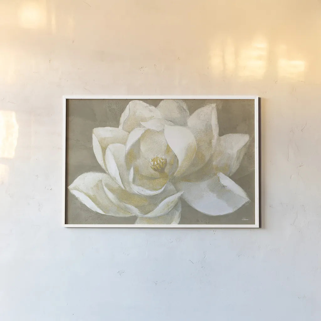 Majestic Beige by Albena Hristova. shown as a paper print in a white frame. Available as a archival giclee rolled canvas, fine art paper, or poster print. SKU 24956i.