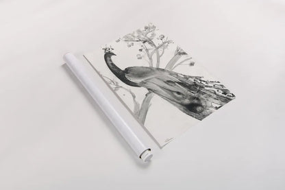 Majestic Peacock Crop by Albena Hristova. shown as a rolled paper print. Available as archival giclee rolled canvas, fine art paper, or poster print. SKU 45726h.