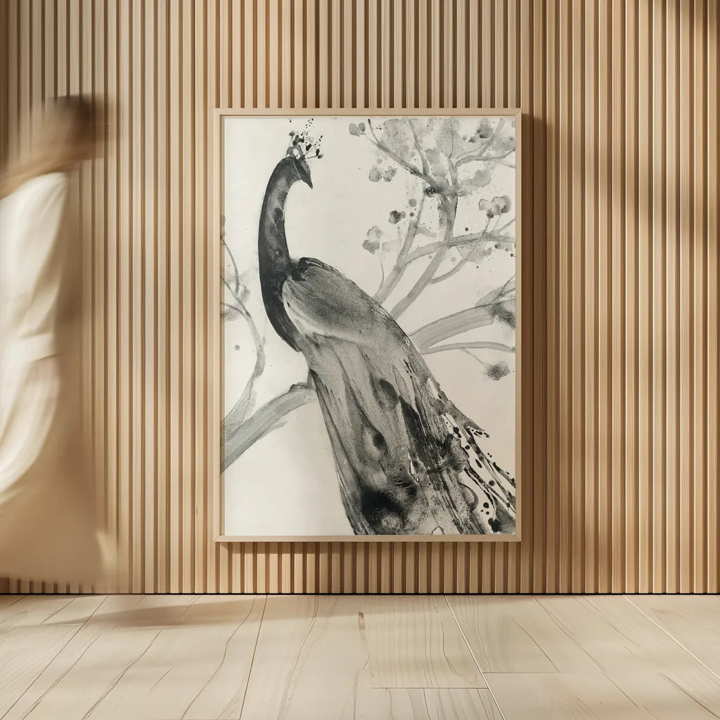 Majestic Peacock Crop by Albena Hristova. shown as over sized large wall art. Available as an archival giclee rolled canvas, fine art paper, or poster print. SKU 45726h.