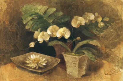 Meditative Orchids by Albena Hristova. SKU 4381i. Archival Giclee Fine art print for wall decor.