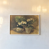Meditative Orchids by Albena Hristova. shown as a paper print in a white frame. Available as a archival giclee rolled canvas, fine art paper, or poster print. SKU 4381i.