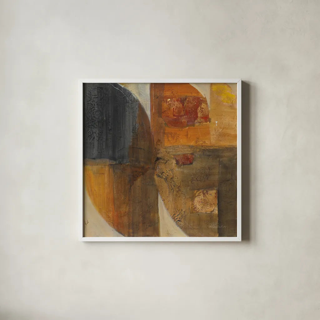 Meeting of Minds by Albena Hristova. Shown in a crisp white glass frame for a clean and minimalist style. Available as an archival giclee rolled canvas, fine art paper, or poster print. SKU 70621a.