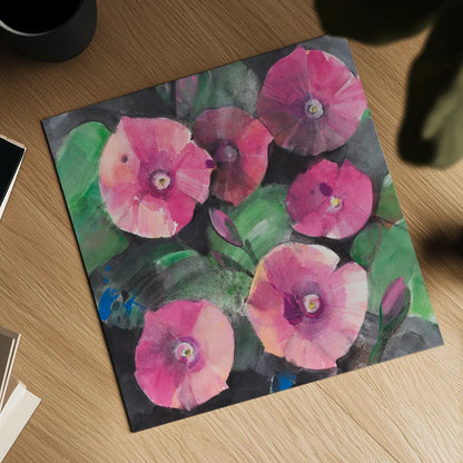 Midnight Blooms I by Albena Hristova. Shown as a detailed flat fine art print, highlighting archival giclee quality. Available as an archival giclee rolled canvas, fine art paper, or poster print. SKU 91598a.