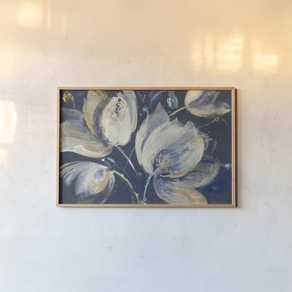 Midnight Garden by Albena Hristova. shown as a paper print in a natural frame. Available as a archival giclee rolled canvas, fine art paper, or poster print. SKU 34624i.