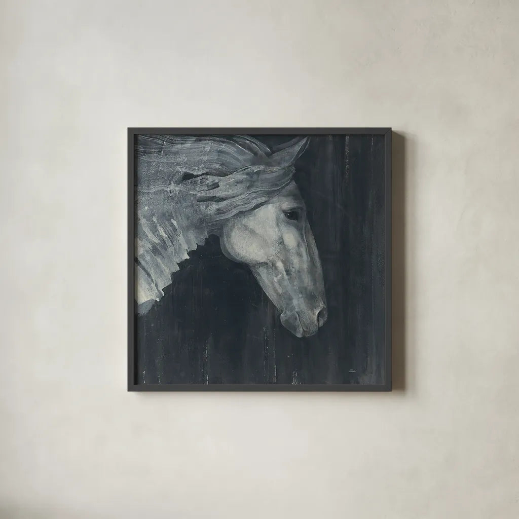 Midnight v2 by Albena Hristova. Shown in a sleek black glass frame for a contemporary gallery look. Available as an archival giclee rolled canvas, fine art paper, or poster print. SKU 34400a.