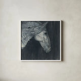 Midnight v2 by Albena Hristova. Shown in a crisp white glass frame for a clean and minimalist style. Available as an archival giclee rolled canvas, fine art paper, or poster print. SKU 34400a.