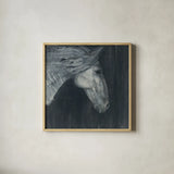 Midnight v3 by Albena Hristova. Shown in a natural wood glass frame for a timeless modern aesthetic. Available as an archival giclee rolled canvas, fine art paper, or poster print. SKU 35692a.