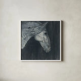 Midnight v3 by Albena Hristova. Shown in a crisp white glass frame for a clean and minimalist style. Available as an archival giclee rolled canvas, fine art paper, or poster print. SKU 35692a.