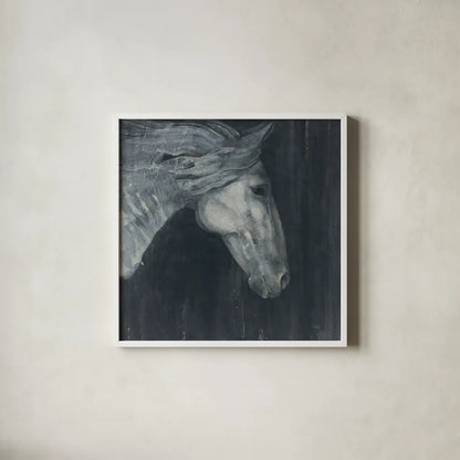 Midnight v3 by Albena Hristova. Shown in a crisp white glass frame for a clean and minimalist style. Available as an archival giclee rolled canvas, fine art paper, or poster print. SKU 35692a.