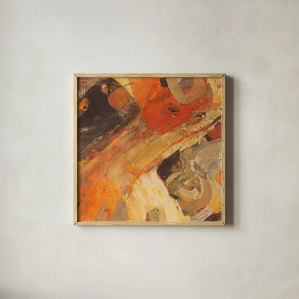 Moab by Albena Hristova. Shown in a natural wood glass frame for a timeless modern aesthetic. Available as an archival giclee rolled canvas, fine art paper, or poster print. SKU 25233a.