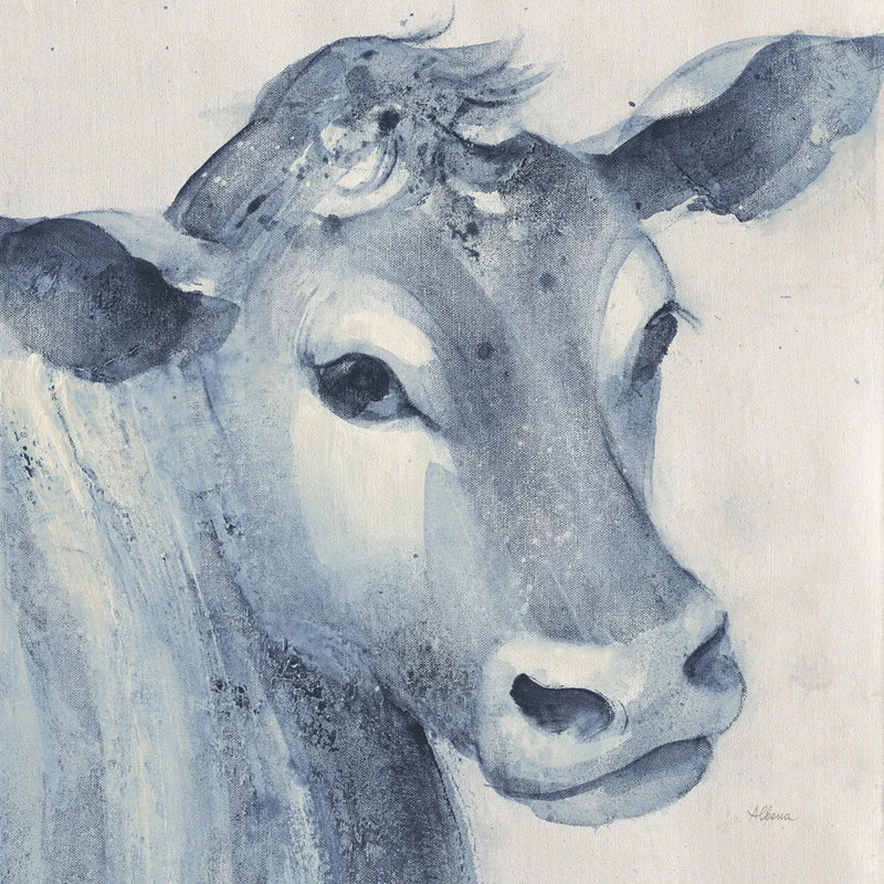 Moo Blue Crop by Albena Hristova. SKU 52917a. Archival Giclee Fine art print for wall decor.