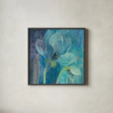 Moonlight Garden by Albena Hristova. Shown in a sleek black glass frame for a contemporary gallery look. Available as an archival giclee rolled canvas, fine art paper, or poster print. SKU 38265a.