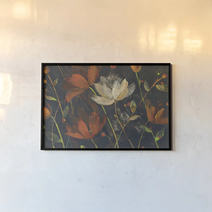 Moonlight Garden I Spice by Albena Hristova. shown as a paper print in a black flame. Available as a archival giclee rolled canvas, fine art paper, or poster print. SKU 32139i.