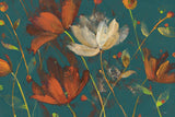 Moonlight Garden I Spice on Teal by Albena Hristova. SKU 33325i. Archival Giclee Fine art print for wall decor.