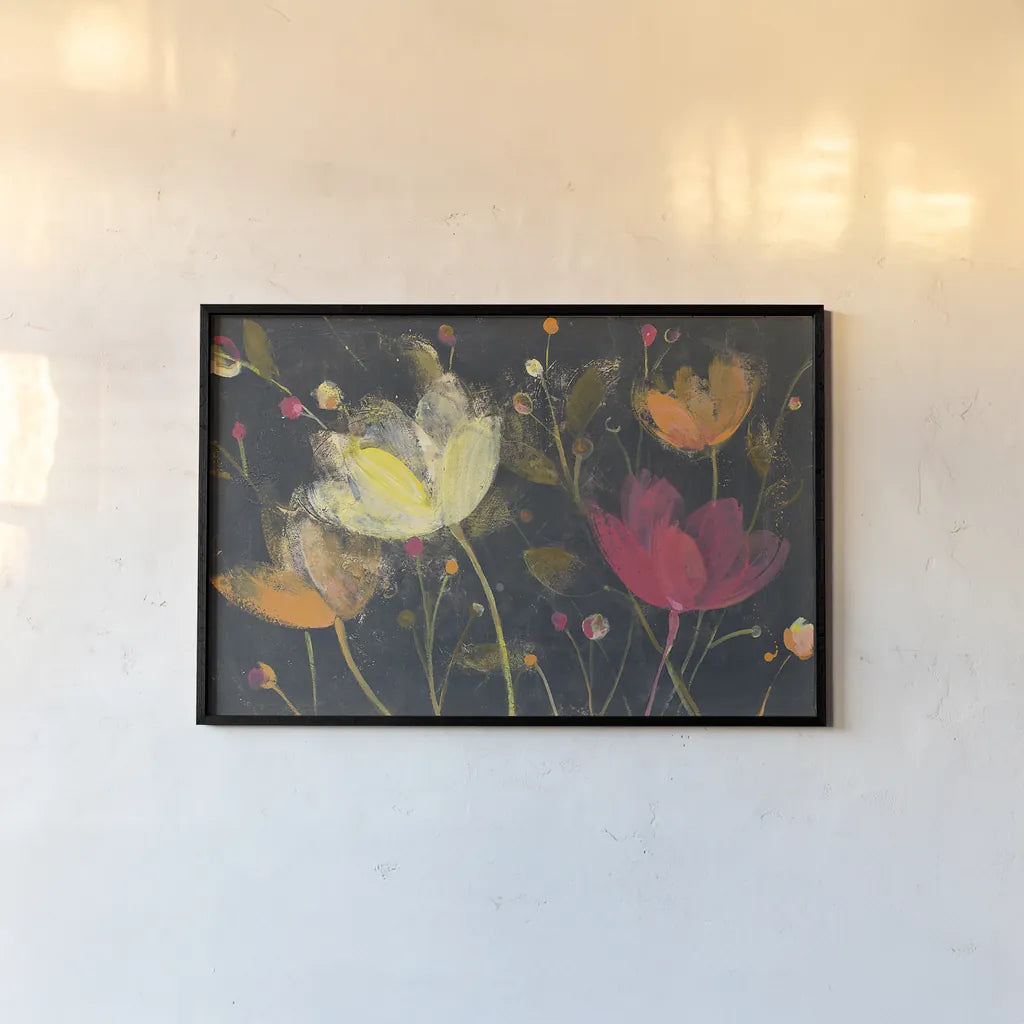 Moonlight Garden II by Albena Hristova. shown as a paper print in a black flame. Available as a archival giclee rolled canvas, fine art paper, or poster print. SKU 30233i.