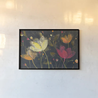 Moonlight Garden II by Albena Hristova. shown as a paper print in a black flame. Available as a archival giclee rolled canvas, fine art paper, or poster print. SKU 30233i.