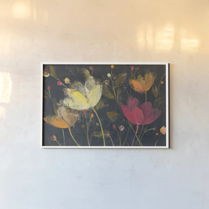 Moonlight Garden II by Albena Hristova. shown as a paper print in a white frame. Available as a archival giclee rolled canvas, fine art paper, or poster print. SKU 30233i.