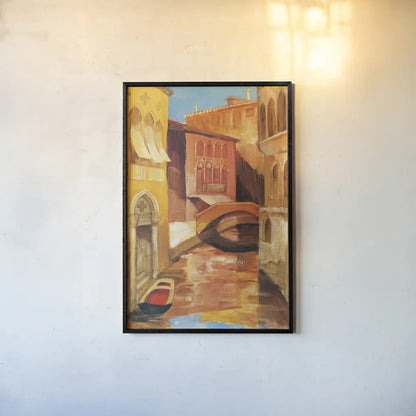 Morning on the Canal I by Albena Hristova. shown as a paper print in a black flame. Available as a archival giclee rolled canvas, fine art paper, or poster print. SKU 6320h.