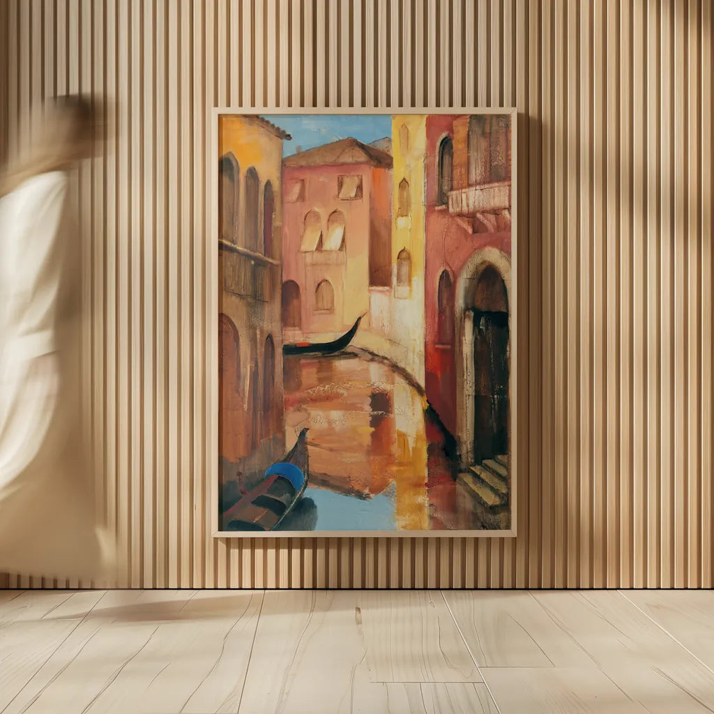 Morning on the Canal II by Albena Hristova. shown as over sized large wall art. Available as an archival giclee rolled canvas, fine art paper, or poster print. SKU 6321h.