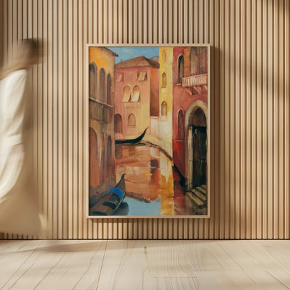 Morning on the Canal II by Albena Hristova. shown as over sized large wall art. Available as an archival giclee rolled canvas, fine art paper, or poster print. SKU 6321h.