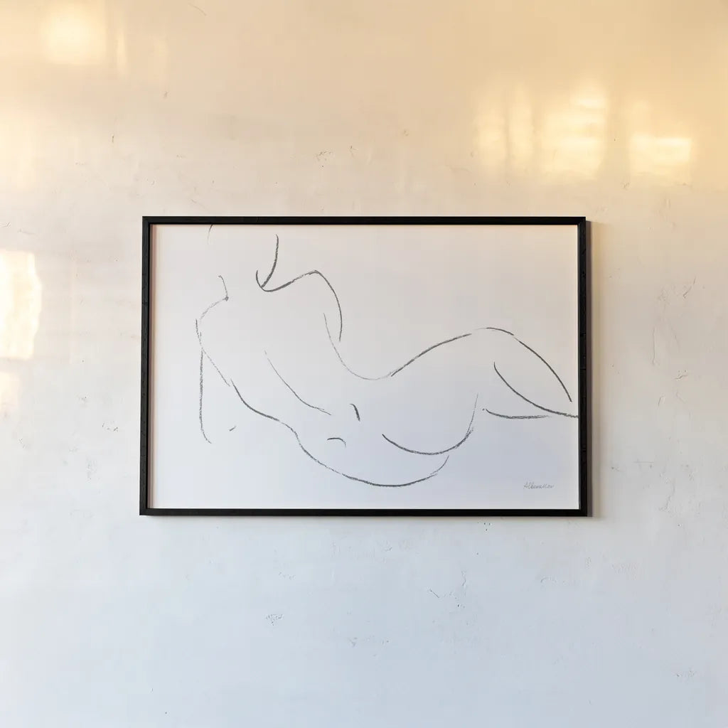 Nude Sketch III v2 by Albena Hristova. shown as a paper print in a black flame. Available as a archival giclee rolled canvas, fine art paper, or poster print. SKU 80617i.