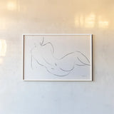 Nude Sketch III v2 by Albena Hristova. shown as a paper print in a white frame. Available as a archival giclee rolled canvas, fine art paper, or poster print. SKU 80617i.