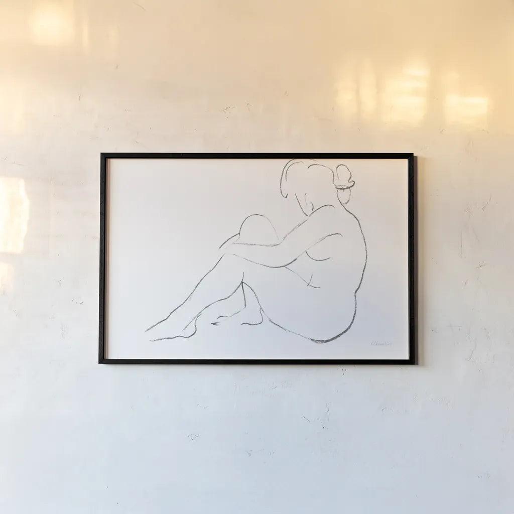Nude Sketch IV v2 by Albena Hristova. shown as a paper print in a black flame. Available as a archival giclee rolled canvas, fine art paper, or poster print. SKU 80618i.