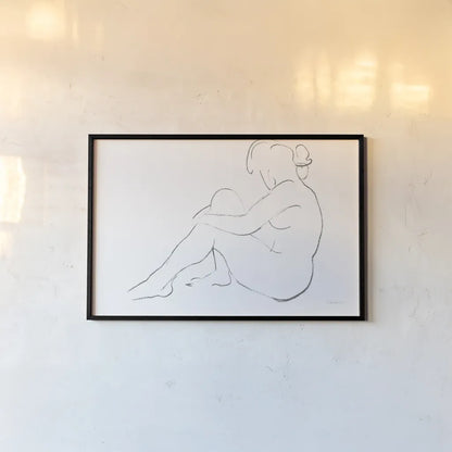 Nude Sketch IV v2 by Albena Hristova. shown as a paper print in a black flame. Available as a archival giclee rolled canvas, fine art paper, or poster print. SKU 80618i.