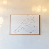 Nude Sketch IV v2 by Albena Hristova. shown as a paper print in a natural frame. Available as a archival giclee rolled canvas, fine art paper, or poster print. SKU 80618i.
