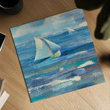 Ocean Sail v.2 Sq by Albena Hristova. Shown as a detailed flat fine art print, highlighting archival giclee quality. Available as an archival giclee rolled canvas, fine art paper, or poster print. SKU 20868a.