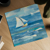 Ocean Sail v2 Light by Albena Hristova. Shown as a detailed flat fine art print, highlighting archival giclee quality. Available as an archival giclee rolled canvas, fine art paper, or poster print. SKU 47773a.