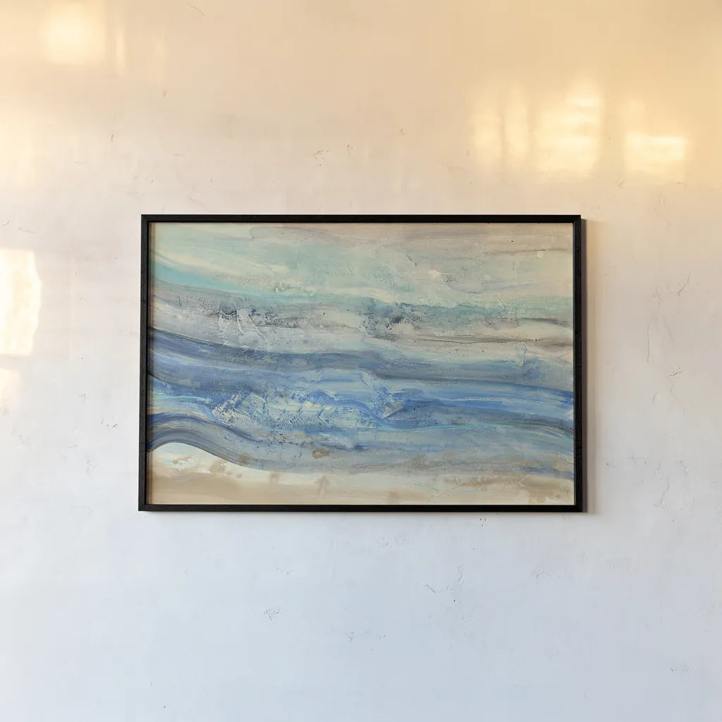 Ocean Waves by Albena Hristova. shown as a paper print in a black flame. Available as a archival giclee rolled canvas, fine art paper, or poster print. SKU 30238i.