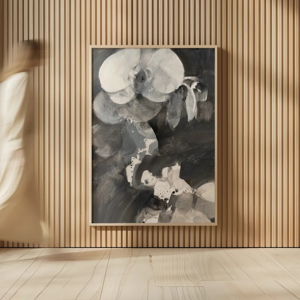 Orchid Splendor I by Albena Hristova. shown as over sized large wall art. Available as an archival giclee rolled canvas, fine art paper, or poster print. SKU 64624h.