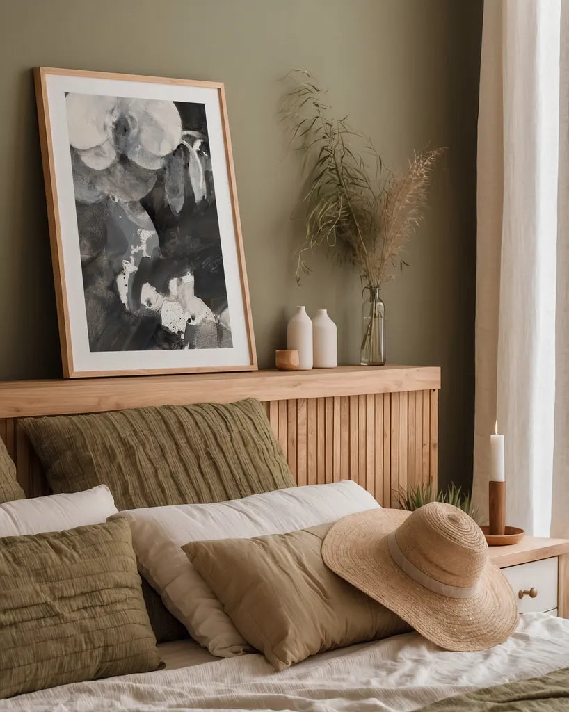 Orchid Splendor I by Albena Hristova. shown as a paper print in a natural frame. Available as a archival giclee rolled canvas, fine art paper, or poster print. SKU 64624h.