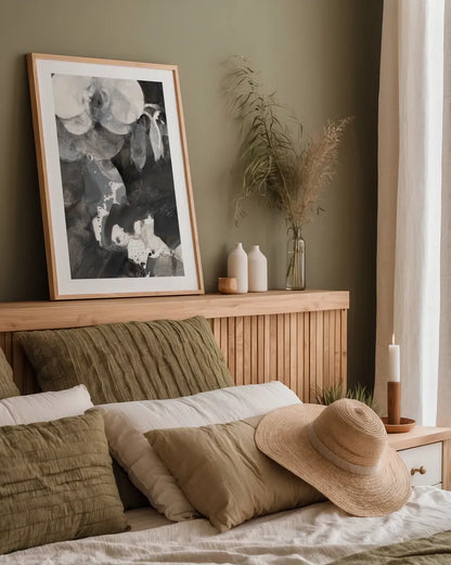 Orchid Splendor I by Albena Hristova. shown as a paper print in a natural frame. Available as a archival giclee rolled canvas, fine art paper, or poster print. SKU 64624h.