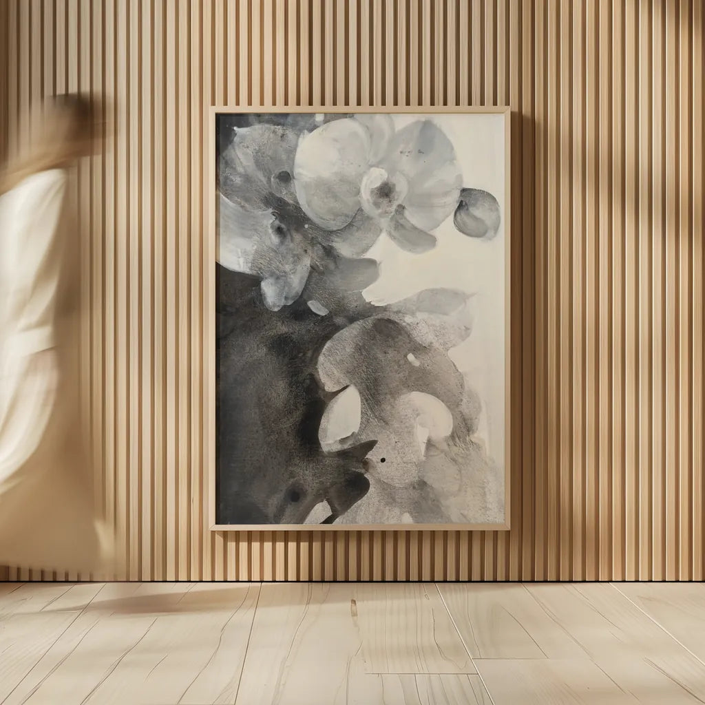 Orchid Splendor II by Albena Hristova. shown as over sized large wall art. Available as an archival giclee rolled canvas, fine art paper, or poster print. SKU 64625h.