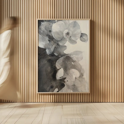 Orchid Splendor II by Albena Hristova. shown as over sized large wall art. Available as an archival giclee rolled canvas, fine art paper, or poster print. SKU 64625h.