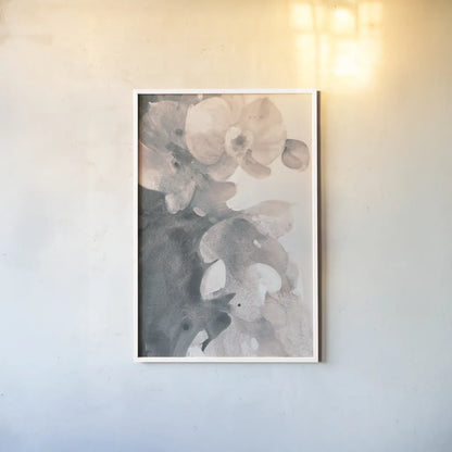 Orchid Splendor II Blush by Albena Hristova. shown as a paper print in a white frame. Available as a archival giclee rolled canvas, fine art paper, or poster print. SKU 82360h.