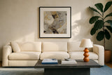 Painted Desert Neutral by Albena Hristova. Displayed in a glass frame with matte in a clean modern living room. Available as an archival giclee rolled canvas, fine art paper, or poster print. SKU 18642a.