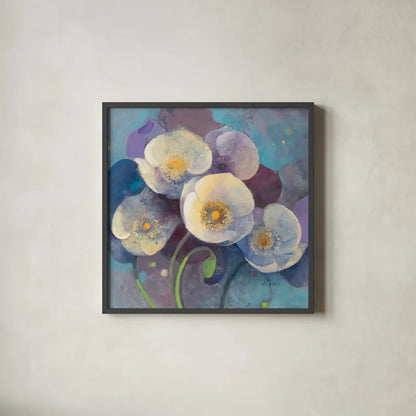 Papaver I by Albena Hristova. Shown in a sleek black glass frame for a contemporary gallery look. Available as an archival giclee rolled canvas, fine art paper, or poster print. SKU 18435a.