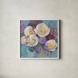 Papaver II by Albena Hristova. Shown in a crisp white glass frame for a clean and minimalist style. Available as an archival giclee rolled canvas, fine art paper, or poster print. SKU 18436a.
