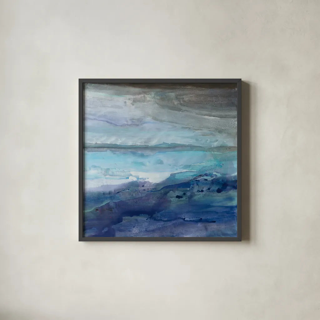 Paradise by Albena Hristova. Shown in a sleek black glass frame for a contemporary gallery look. Available as an archival giclee rolled canvas, fine art paper, or poster print. SKU 57916a.