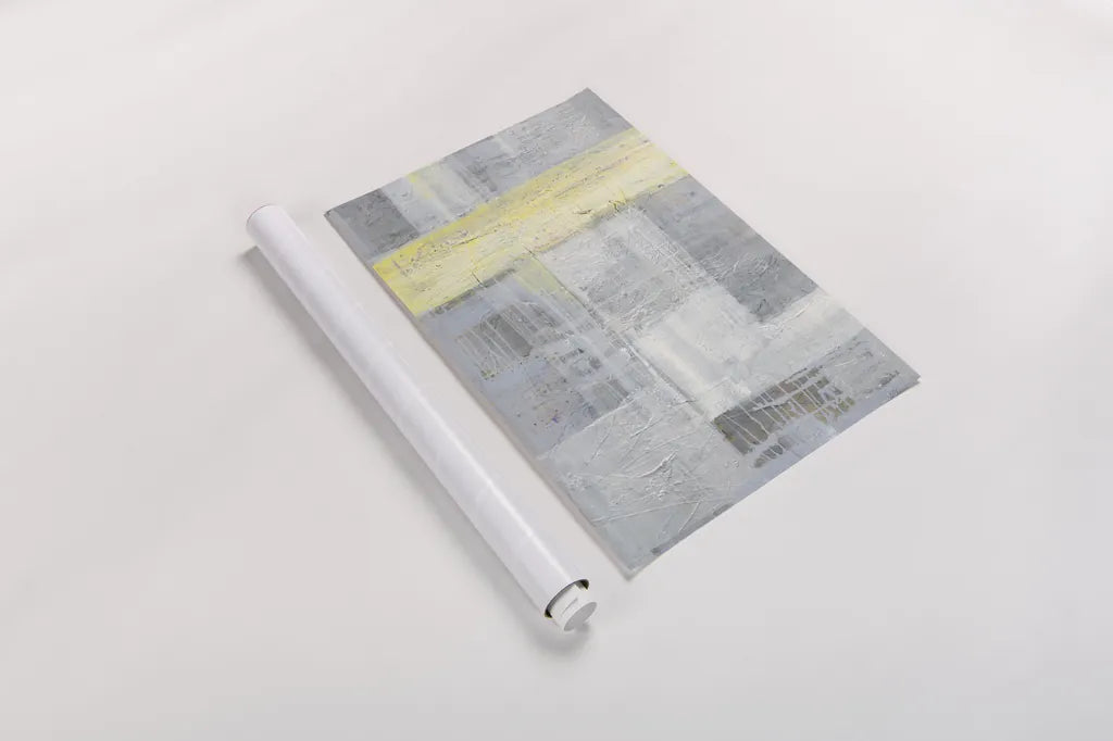 Patchwork Abstract I by Albena Hristova. shown as a rolled paper print. Available as archival giclee rolled canvas, fine art paper, or poster print. SKU 46615h.