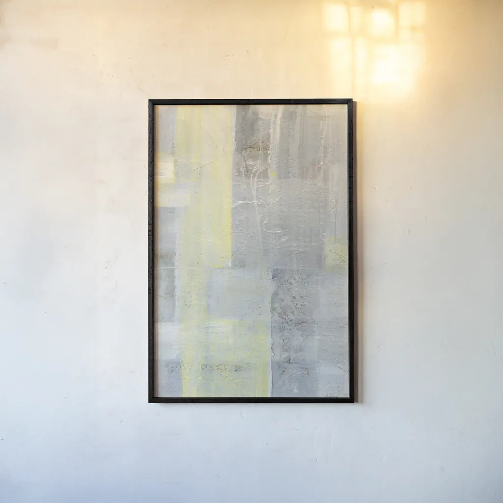 Patchwork Abstract II by Albena Hristova. shown as a paper print in a black flame. Available as a archival giclee rolled canvas, fine art paper, or poster print. SKU 46616h.