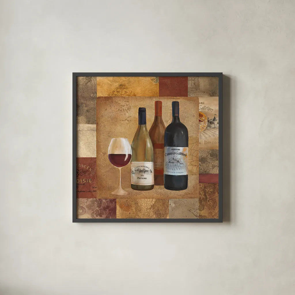 Perfect Vintage II Border by Albena Hristova. Shown in a sleek black glass frame for a contemporary gallery look. Available as an archival giclee rolled canvas, fine art paper, or poster print. SKU 6581a.