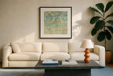 Persian Essence by Albena Hristova. Displayed in a glass frame with matte in a clean modern living room. Available as an archival giclee rolled canvas, fine art paper, or poster print. SKU 38270a.