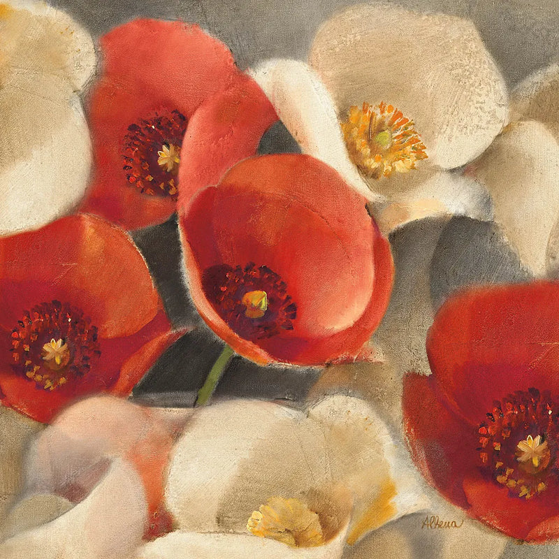 Poppies Bloom II by Albena Hristova. SKU 8857a. Archival Giclee Fine art print for wall decor.