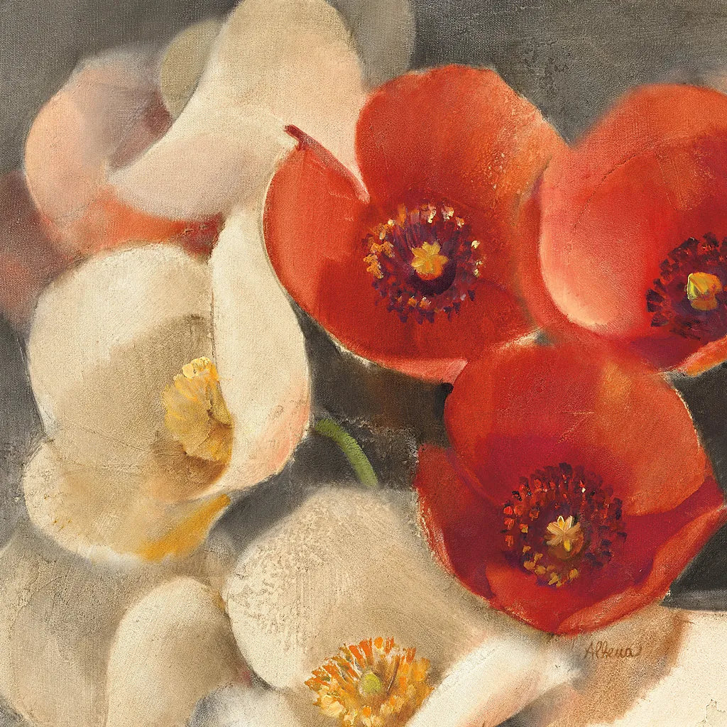 Poppies Bloom III by Albena Hristova. SKU 8858a. Archival Giclee Fine art print for wall decor.